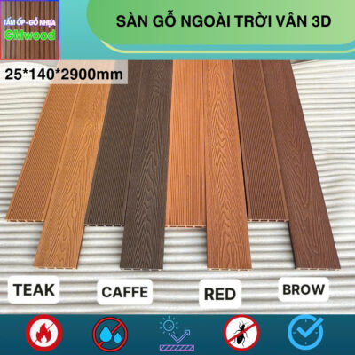 Sàn gỗ ngoài trời vân 2D